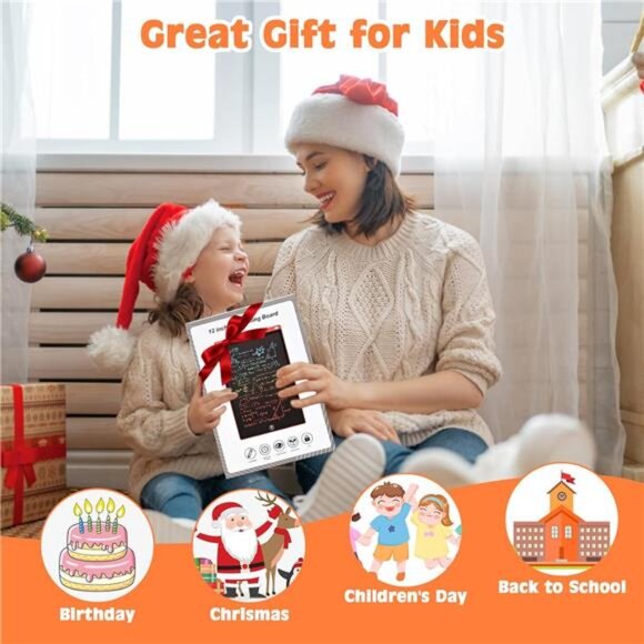 LCD Writing Tablet,12Inch Kids Toys DoodleBoard,Toddler Toys for 3 4 5 6 7 8Year - Picture 2 of 8